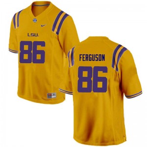 #86 Jazz Ferguson LSU Men's Stitched Jerseys Gold