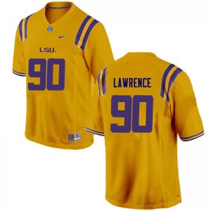 #90 Rashard Lawrence LSU Tigers Men's Embroidery Jersey Gold