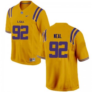 #92 Lewis Neal Tigers Men's Stitch Jerseys Gold