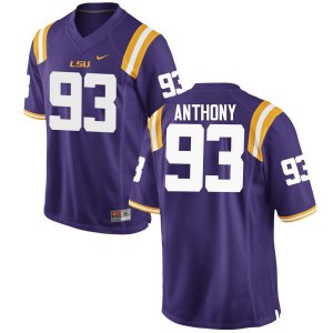 #93 Andre Anthony Tigers Men's High School Jerseys Purple