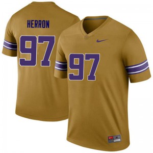 #97 Frank Herron Louisiana State Tigers Men's Legend Stitched Jerseys Gold