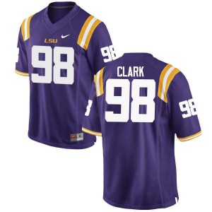 #98 Deondre Clark LSU Men's College Jerseys Purple