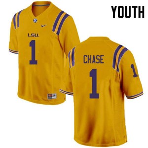 #1 Ja'Marr Chase LSU Youth Football Jerseys Gold