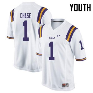 #1 Ja'Marr Chase Louisiana State Tigers Youth Player Jerseys White