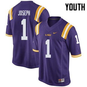#1 Kelvin Joseph LSU Youth Embroidery Jersey Purple