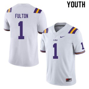 #1 Kristian Fulton Tigers Youth Player Jersey White