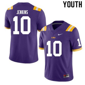 #10 Jaray Jenkins LSU Youth Stitch Jerseys Purple