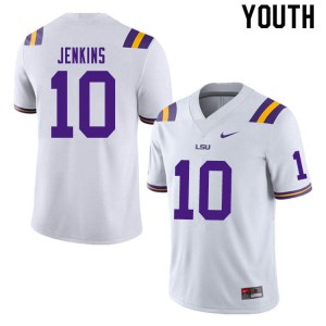 #10 Jaray Jenkins LSU Youth Football Jersey White