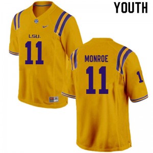 #11 Eric Monroe LSU Tigers Youth High School Jerseys Gold