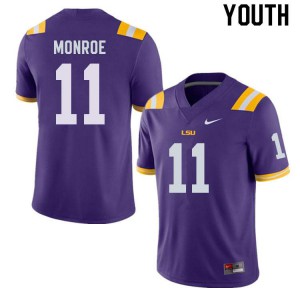 #11 Eric Monroe Tigers Youth Official Jerseys Purple