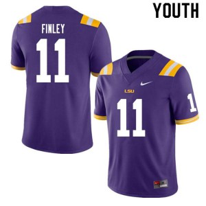 #11 TJ Finley Tigers Youth Stitch Jerseys Purple