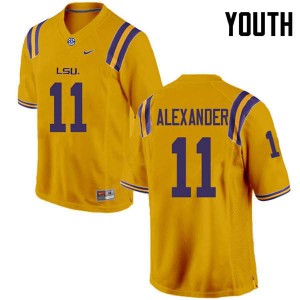 #11 Terrence Alexander LSU Youth Stitch Jerseys Gold