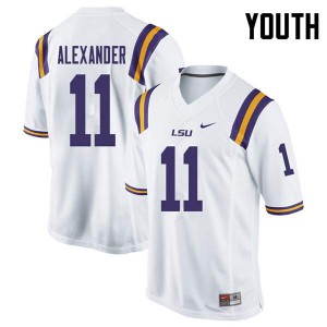 #11 Terrence Alexander LSU Youth Stitched Jerseys White