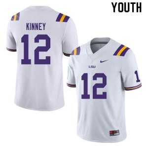 #12 Walker Kinney LSU Youth Player Jersey White