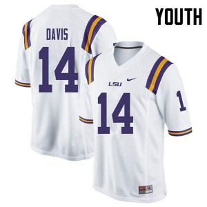 #14 Drake Davis LSU Tigers Youth University Jersey White