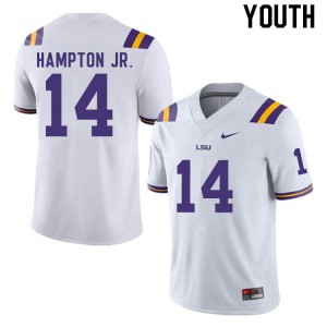 #14 Maurice Hampton Jr. LSU Youth University Jerseys White