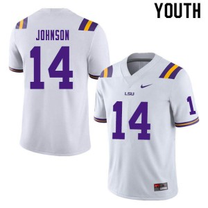 #14 Max Johnson Tigers Youth High School Jersey White