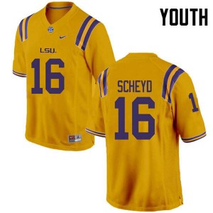 #16 Tiger Scheyd Louisiana State Tigers Youth College Jerseys Gold