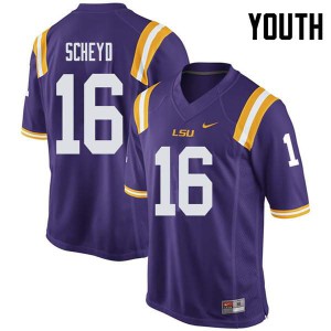 #16 Tiger Scheyd LSU Youth Player Jersey Purple