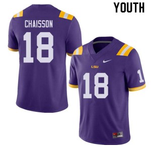 #18 K'Lavon Chaisson Tigers Youth Stitched Jersey Purple