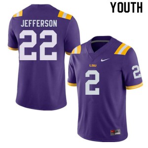 #2 Justin Jefferson Tigers Youth High School Jerseys Purple