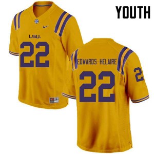 #22 Clyde Edwards-Helaire LSU Tigers Youth College Jerseys Gold