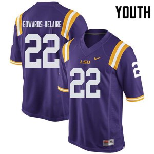 #22 Clyde Edwards-Helaire Tigers Youth High School Jersey Purple