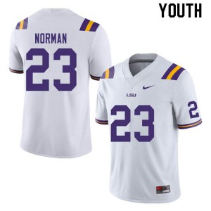 #23 Corren Norman Louisiana State Tigers Youth University Jerseys White