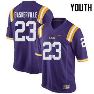 #23 Micah Baskerville LSU Youth University Jerseys Purple