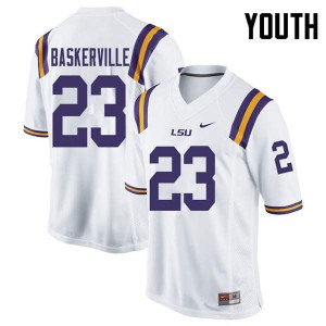 #23 Micah Baskerville LSU Youth Official Jersey White