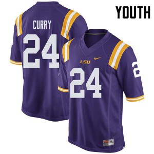#24 Chris Curry LSU Youth High School Jersey Purple