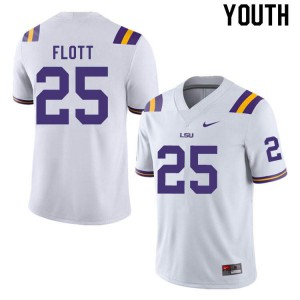 #25 Cordale Flott LSU Tigers Youth Embroidery Jersey White