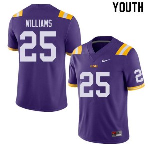 #25 Josh Williams LSU Youth Football Jerseys Purple