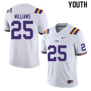 #25 Josh Williams LSU Youth High School Jerseys White