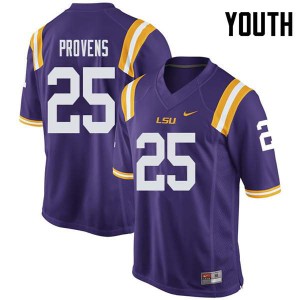 #25 Tae Provens Louisiana State Tigers Youth High School Jerseys Purple