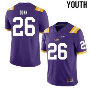 #26 Keenen Dunn LSU Tigers Youth Football Jerseys Purple