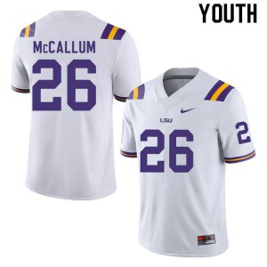 #26 Kendall McCallum LSU Youth NCAA Jerseys White