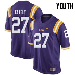 #27 Treven Kately LSU Youth Stitch Jerseys Purple
