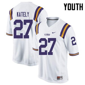 #27 Treven Kately Tigers Youth University Jerseys White