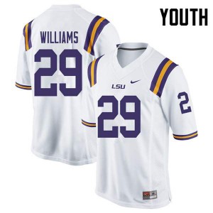 #29 Greedy Williams LSU Youth Embroidery Jersey White