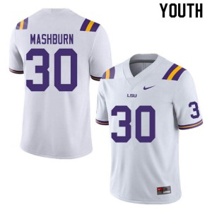 #30 Jack Mashburn LSU Tigers Youth Alumni Jersey White