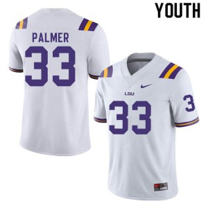 #33 Trey Palmer LSU Youth College Jersey White