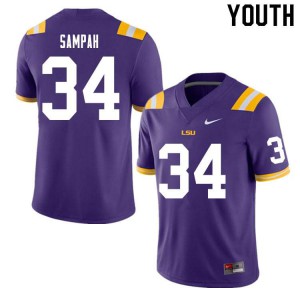 #34 Antoine Sampah Louisiana State Tigers Youth University Jersey Purple