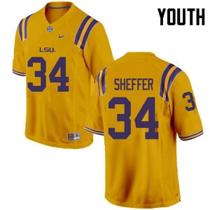 #34 Zach Sheffer Tigers Youth Official Jersey Gold