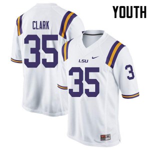 #35 Damone Clark LSU Tigers Youth NCAA Jerseys White