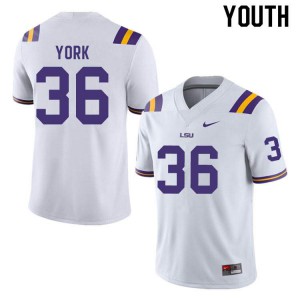 #36 Cade York LSU Youth College Jersey White