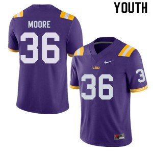 #36 Derian Moore LSU Youth NCAA Jersey Purple