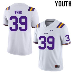 #39 Phillip Webb LSU Youth Stitch Jerseys White