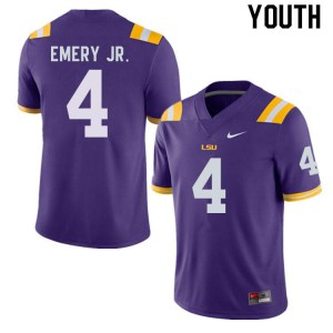#4 John Emery Jr. LSU Youth College Jersey Purple