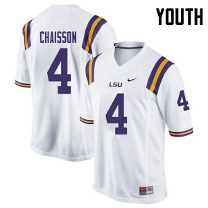 #4 K'Lavon Chaisson Tigers Youth Stitch Jerseys White